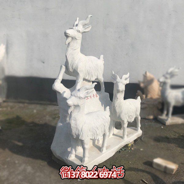 十二生肖石雕擺件，美化園林景觀