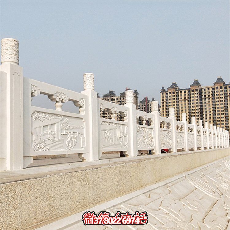 漢白玉扶手欄板，提升公園河道景觀