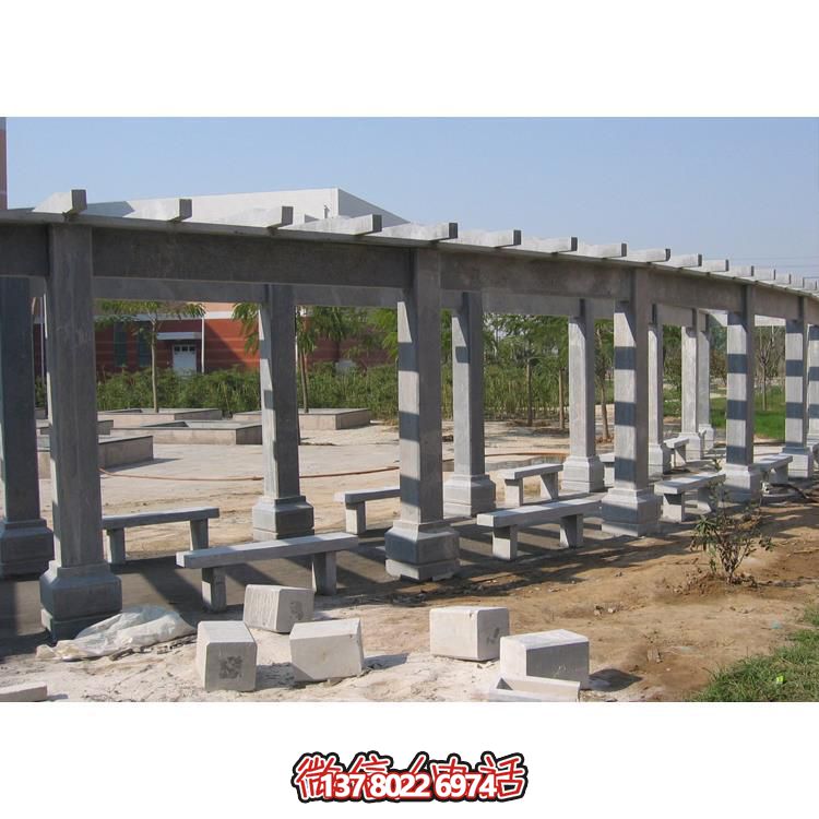 石材長(zhǎng)廊，為大型園林戶外空間帶來(lái)精致的石雕裝飾