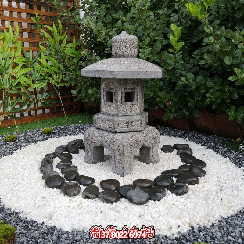 日式戶外石雕石燈，傳承精致大理石園林雕塑