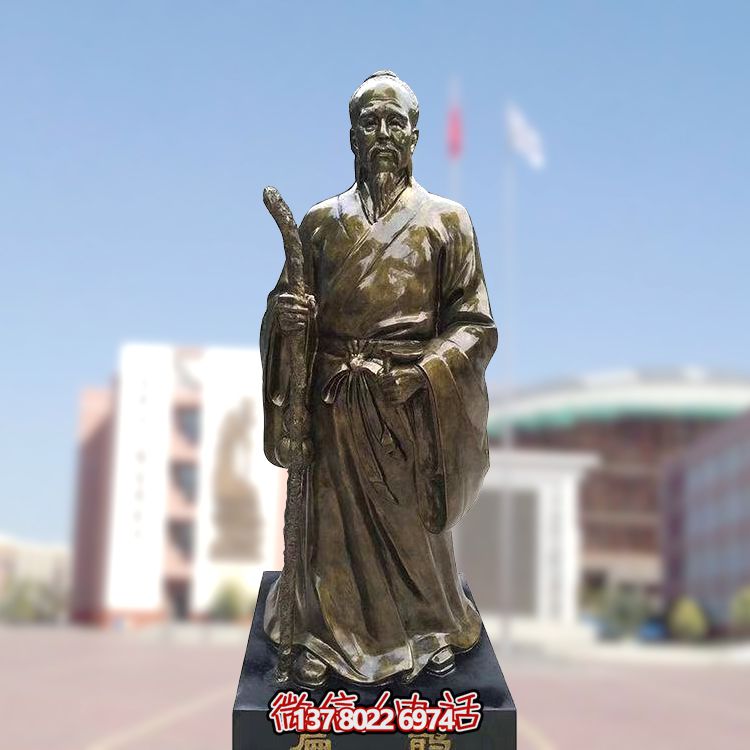 仿銅扁鵲雕塑，玻璃鋼制戶外裝飾