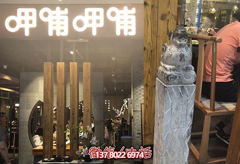 馬柱雕塑，為飯店室內(nèi)裝飾添彩