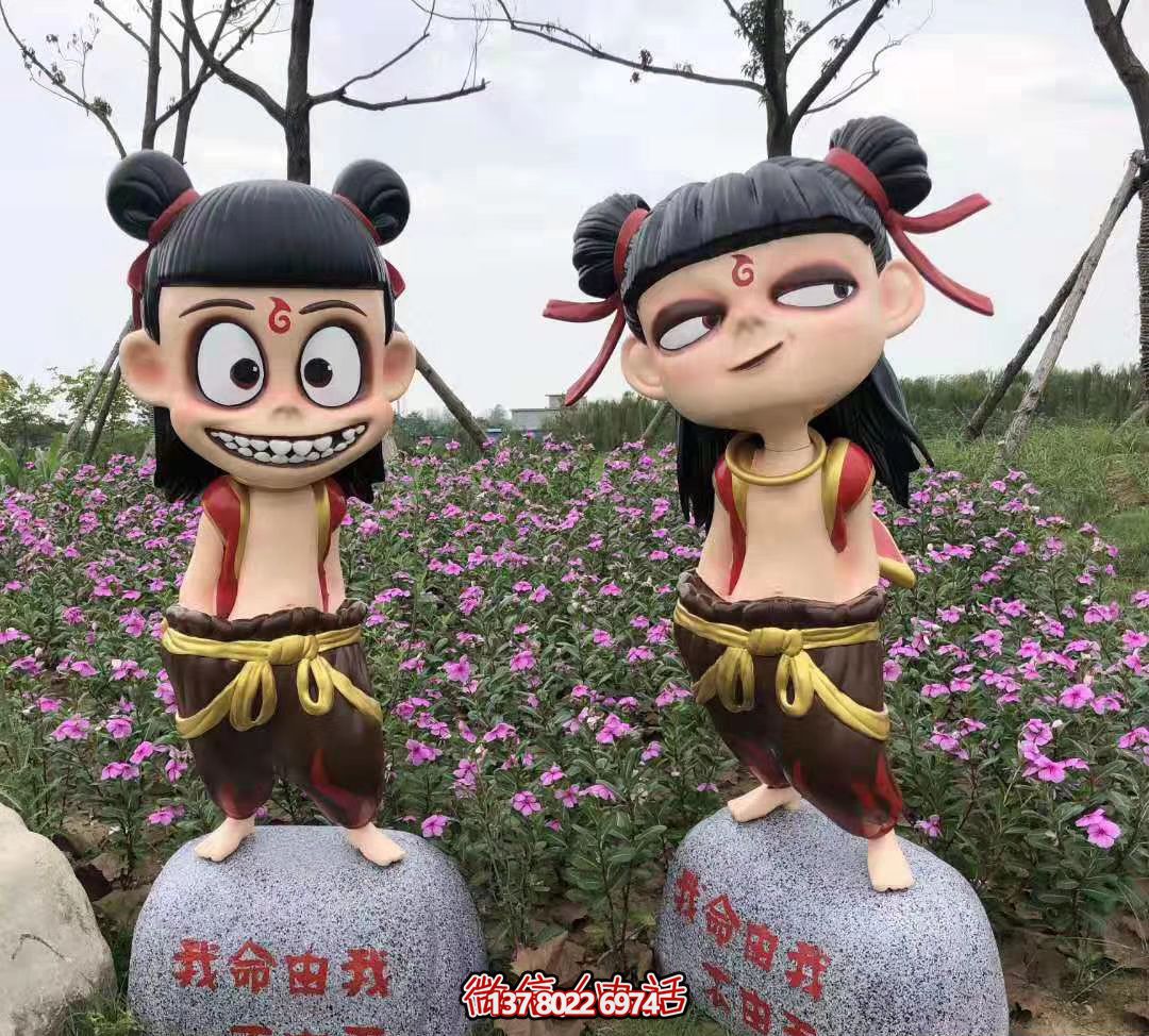 哪吒彩繪玻璃鋼雕塑，為公園廣場(chǎng)帶來(lái)獨(dú)特藝術(shù)氛圍