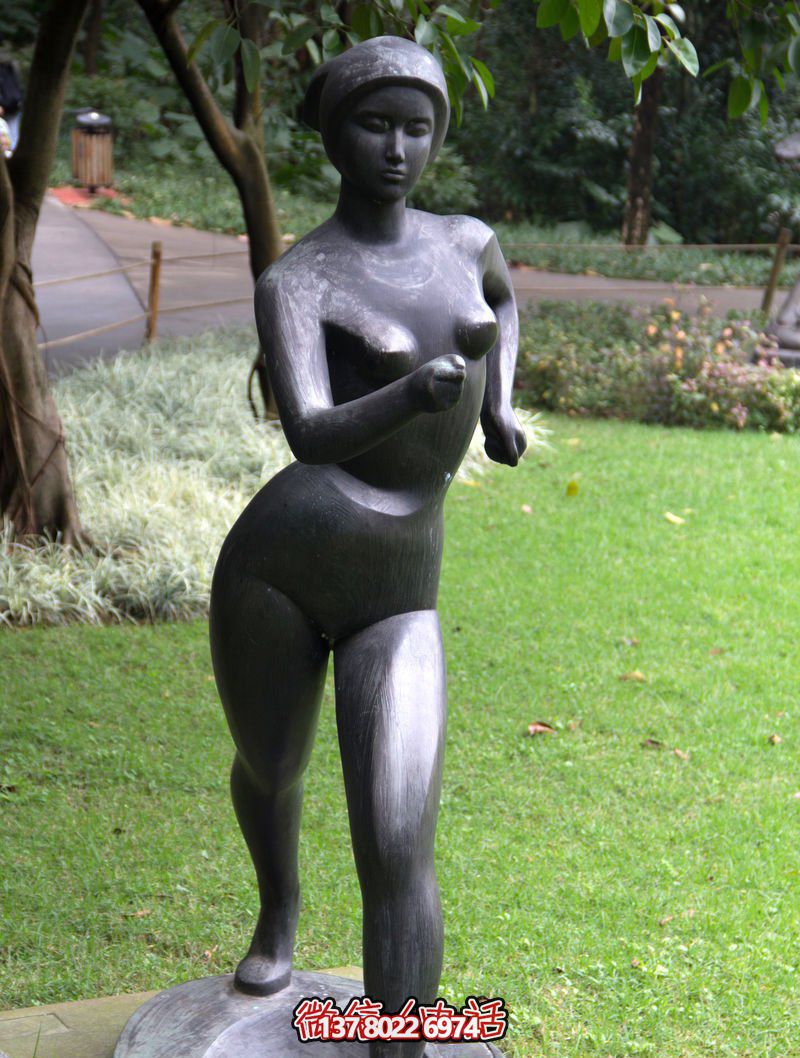 玻璃鋼仿銅雕塑，裝飾公園精彩競(jìng)走運(yùn)動(dòng)