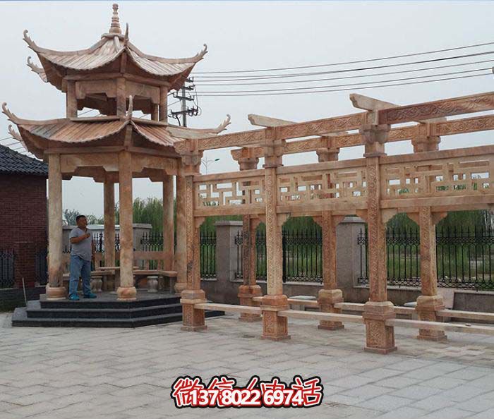 美麗的花崗巖長廊，沐浴在精致的雕刻藝術(shù)中