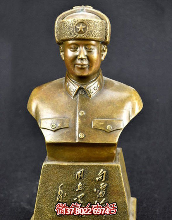 雷鋒半身銅雕，景區(qū)英雄雕塑