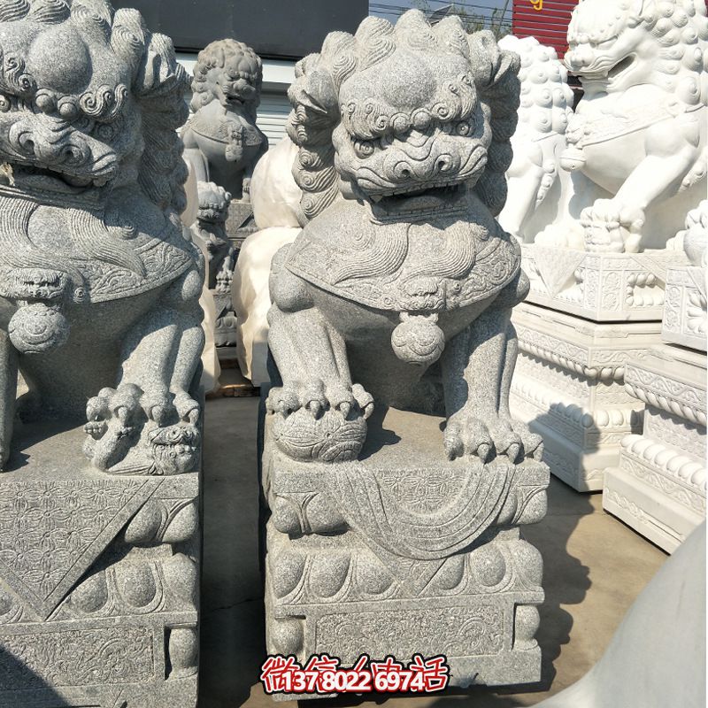 精美大理石獅子雕塑，裝點你的戶外庭院