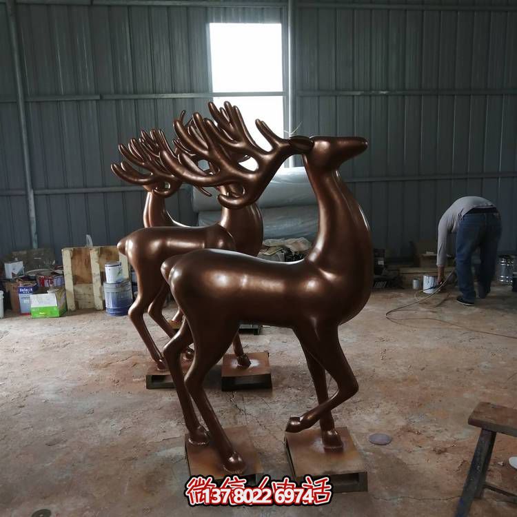 銅雕抽象園林動(dòng)物景觀鹿